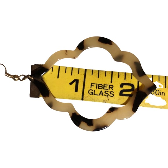 Vintage Boho Tortoiseshell Moroccan Drop Earrings Y2K - Picture 5 of 7